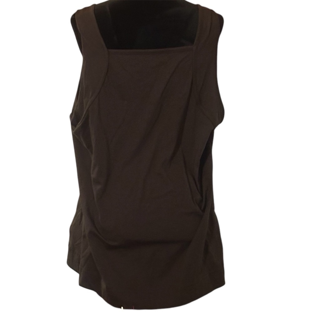 Basic Editions Womens Sleeveless Shirt Top Blouse Size 2X Brown Base Layers
